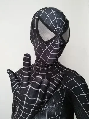 Symbiote Black Raimi Spiderman Cosplay Superhero Carnival Halloween Costume Jumpsuit Party Outfits Spandex For Adult/Kids