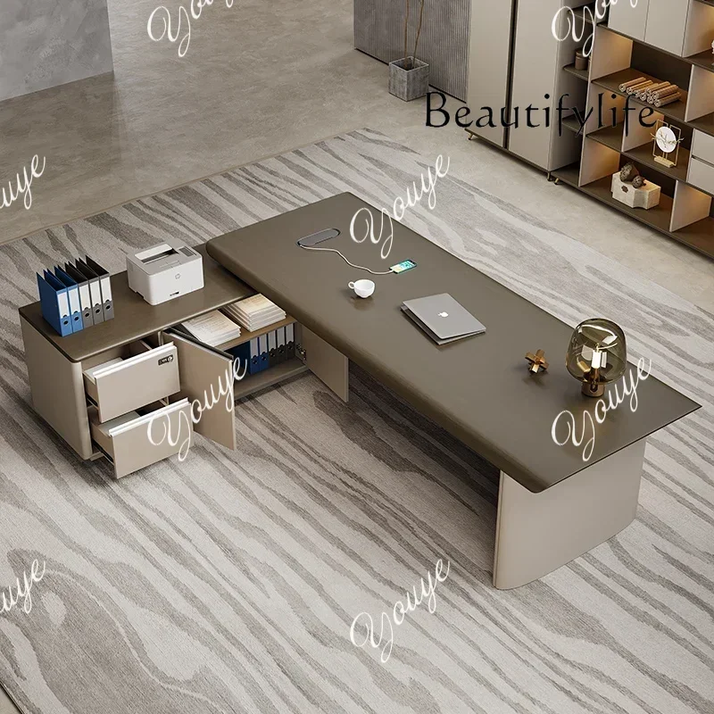 

MS 63 M Luxury Storage Hutch Table Luxury Modern Cabinent Executive Office Computer Desks Study Drawers Escritorio Office Furnit