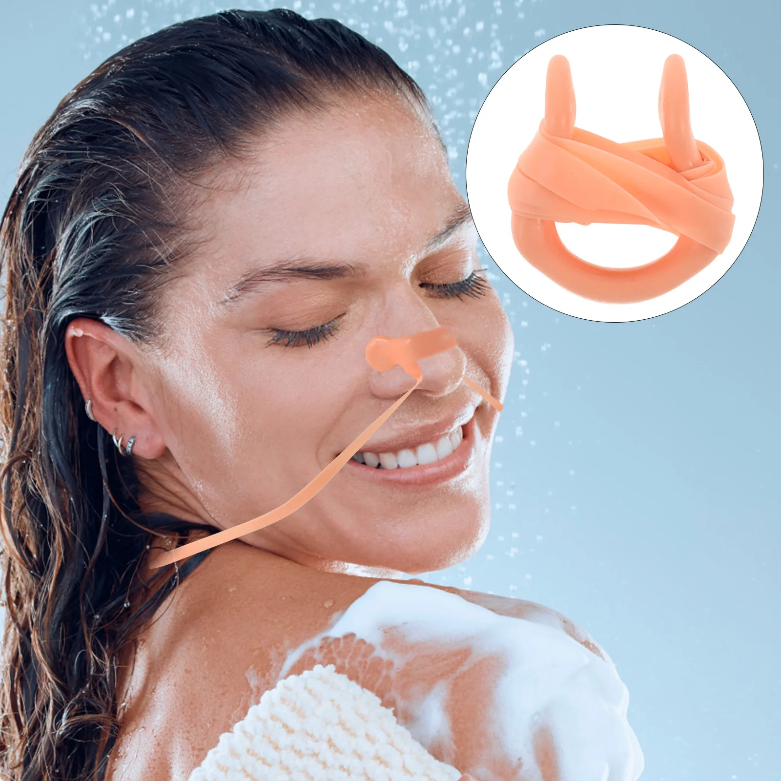 

4pcs Silicone Nose Clips For Swimming Equipment Soft Comfortable Fit Universal Size Elastic Strap Replacement Parts Swimmers