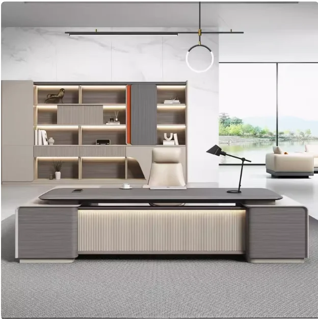 

Luxury High-end Office Desk Boss l Shape Table Modern Executive General Manager Desk Office Furniture
