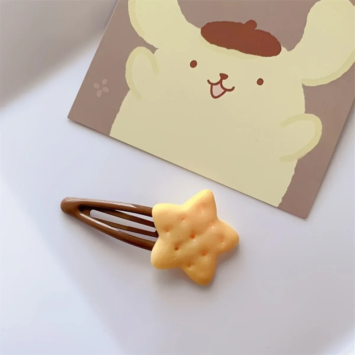 8pcs/Set Adorable Biscuit Theme Hair Clips for Women And Girls Funny Simulation Daily Hairpins Set image 2