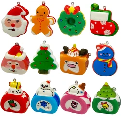 6PCS Kawaii Santa Claus Snowman Squishy Stress Relief Toys for Christmas Party Favors Classroom Prizes Guest Gifts Goodie Filler