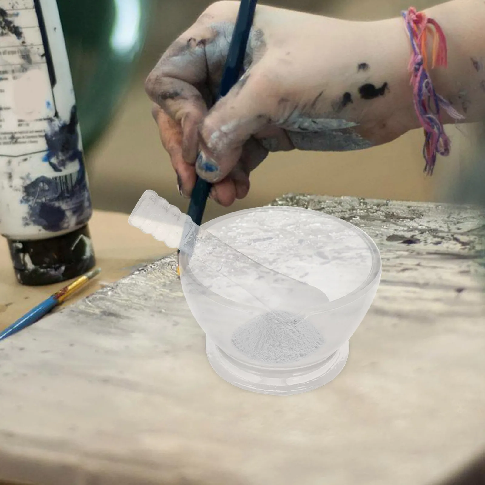 1Set Manual Glass Pestle Grinder Pigment Paint Grinding Bowl Kit Artist Household Tool Pigment Grinding Tool Paint Pestle