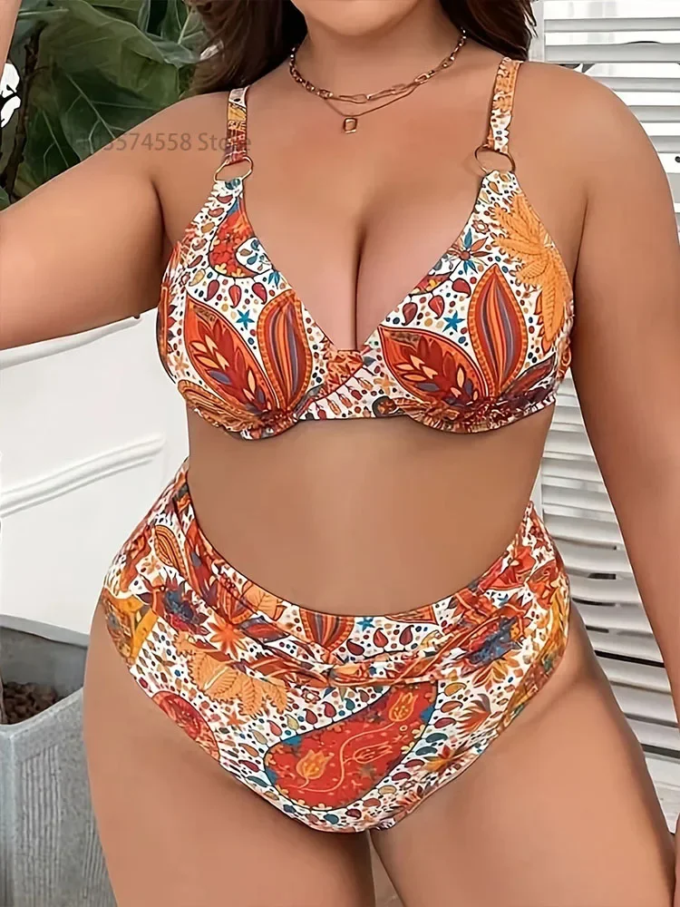 Damskie bikini z wysokim stanem, oversize\'owe stroje kąpielowe damskie, odzież plażowa