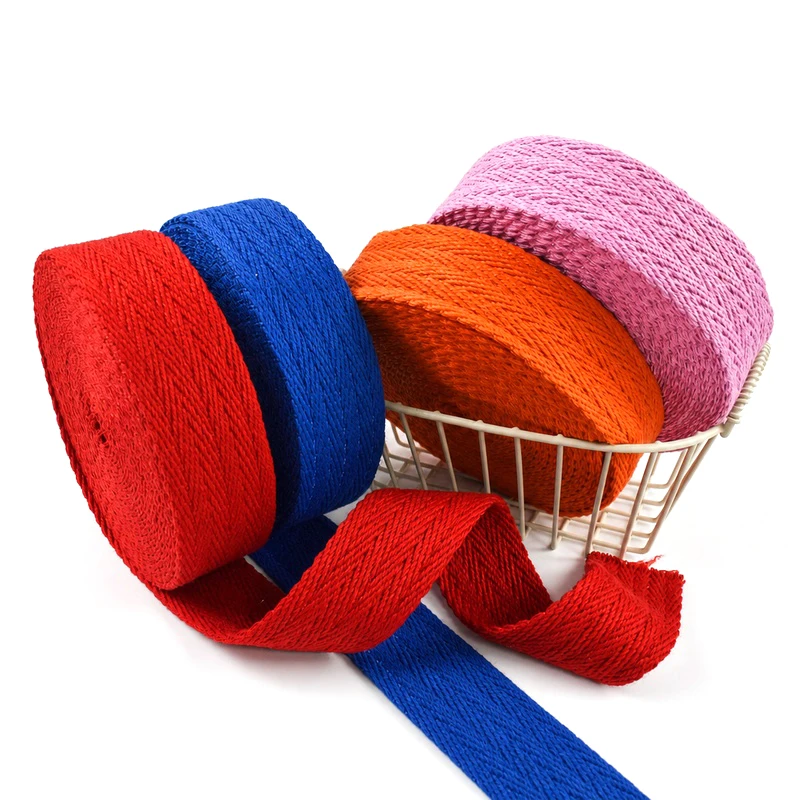 5Meters 38mm 2.37mm Thick Webbing Tapes Herringbone Pattern Belt Bands Bag Garment Sewing Cotton Ribbons DIY Handmade Materials