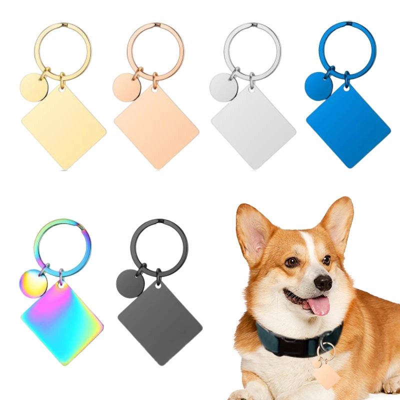 Personalized Dog ID Tag Engraved Cat Dog Puppy Kitten Pet Anti-lost Name Customized Collar Tags Pendant Pet Accessories