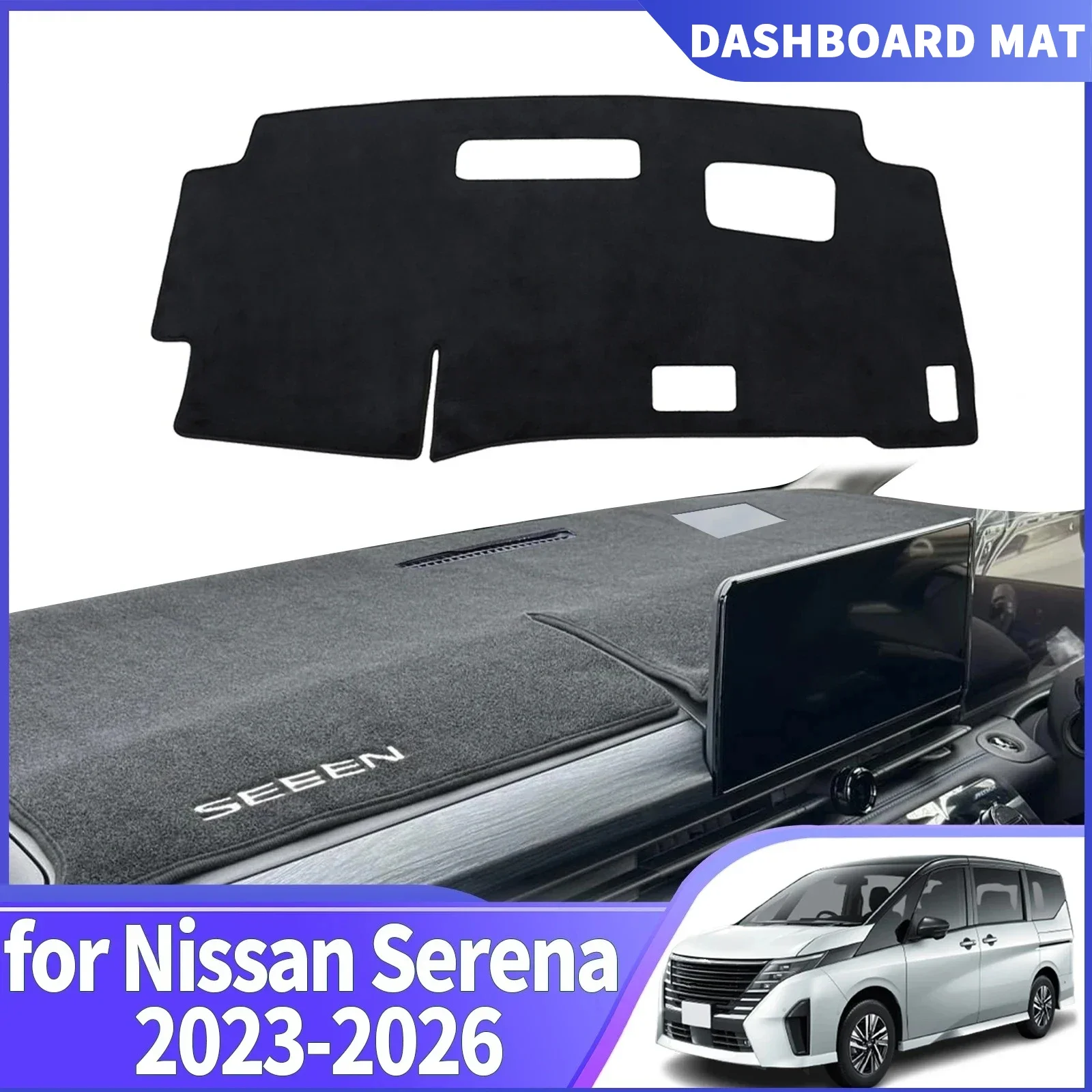 

For C28 2023 2024 2025 2026 Nissan Serena RHD Car Dashmat Dashboard Cover Pad DashMat Sunshade Protective Carpet Accessories