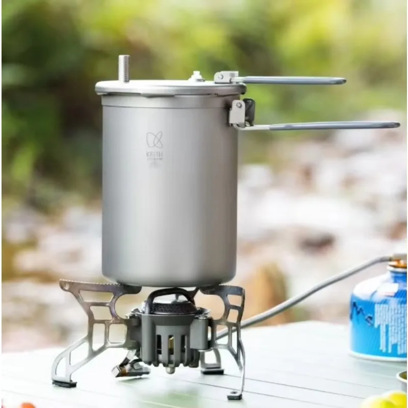 

Outdoor Pure Titanium Rice Cooker Cooking Saucepan Camping Picnic Supplies Rice Stew Set Pot
