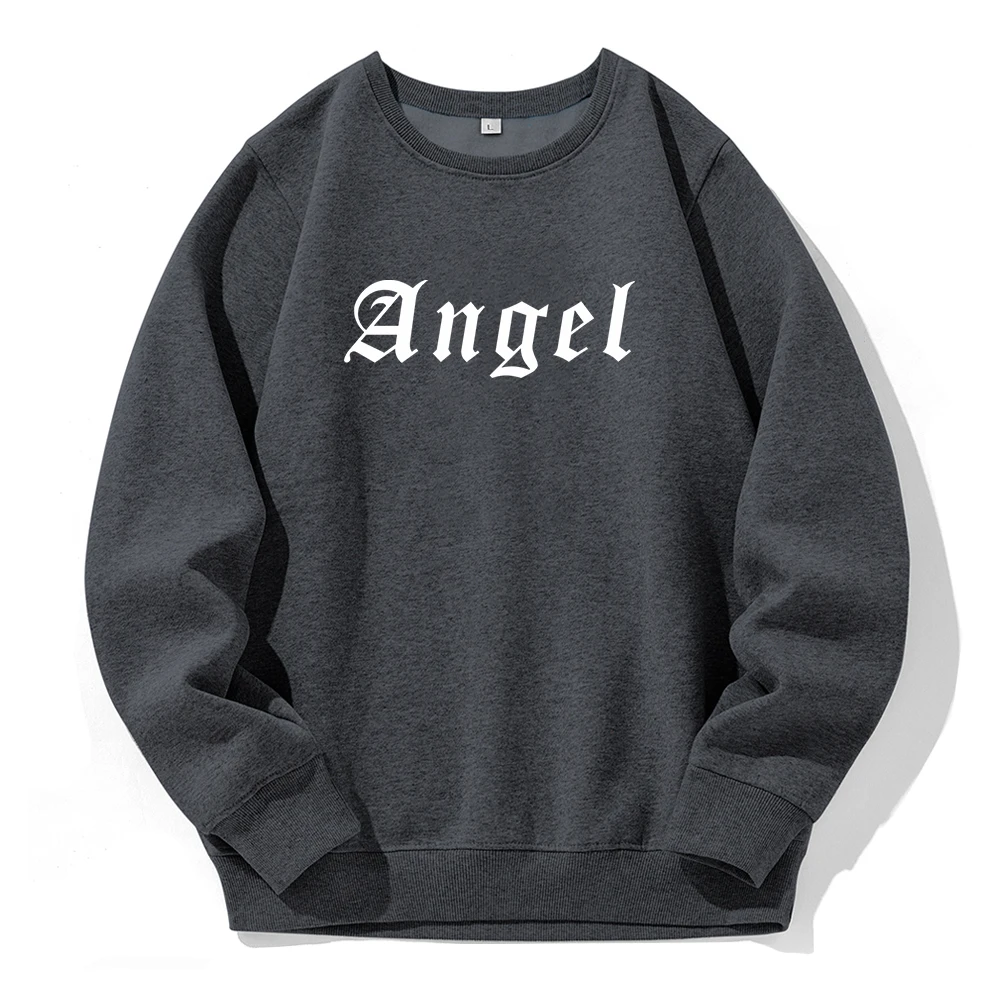 Angel Creativity Letter Printing Men Hooded Loose Oversized Fleece Tracksuit Sports Street Hoody Fashion Classic O-Neck Hoodies