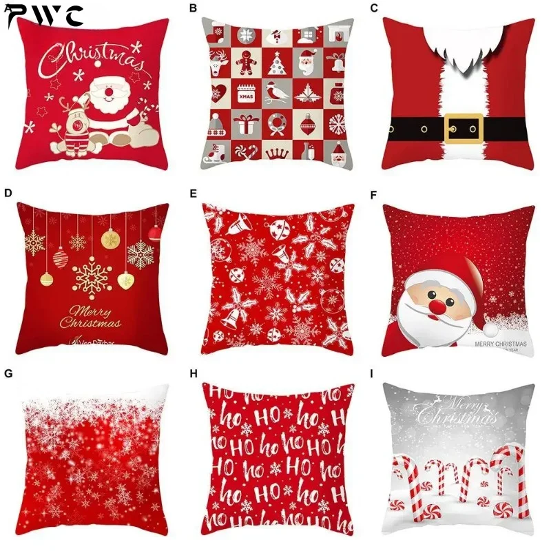 

Christmas Santa Claus Cushion Cover Decorative Pillowcase for Sofa Seat Pillow Case Sofa Cushion Cover 2024 New Year Home Decor