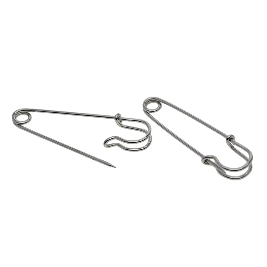 Round Steel Heavy Duty Safety Pins Locking Brooch Fastener Set for Jewelry Crafts Bags Upholstery Clothing