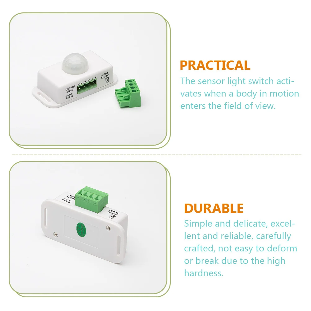 

Motion Sensor Light Switch Dc 12-24V Pir Infrared Sensor with 1-10 Minute Delay Timer for Cabinet Pantry Under Bed Rail Entrance
