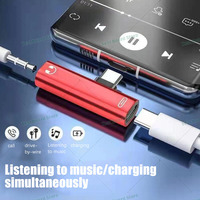 1PC 2 In 1 USB C Splitter Type C Male To Dual Type C Female Headphone Charger Adapter Splitter Converter USB C to 3.5mm Earphone