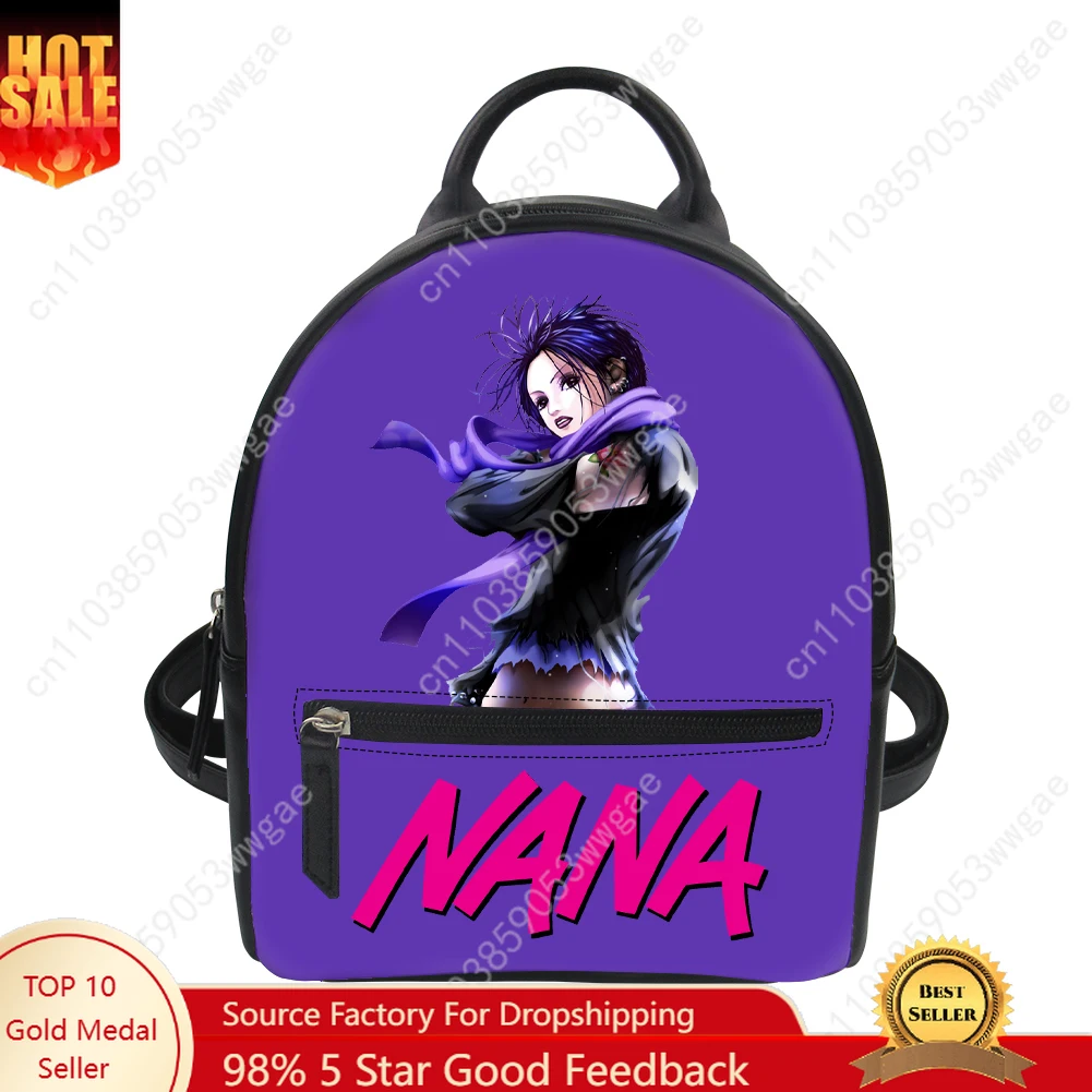 NANA Anime Backpack Purse Womens Schoolbags Personalized Double Shoulder Bag High Quality Mini Daypack Leather Travel Bag Gift