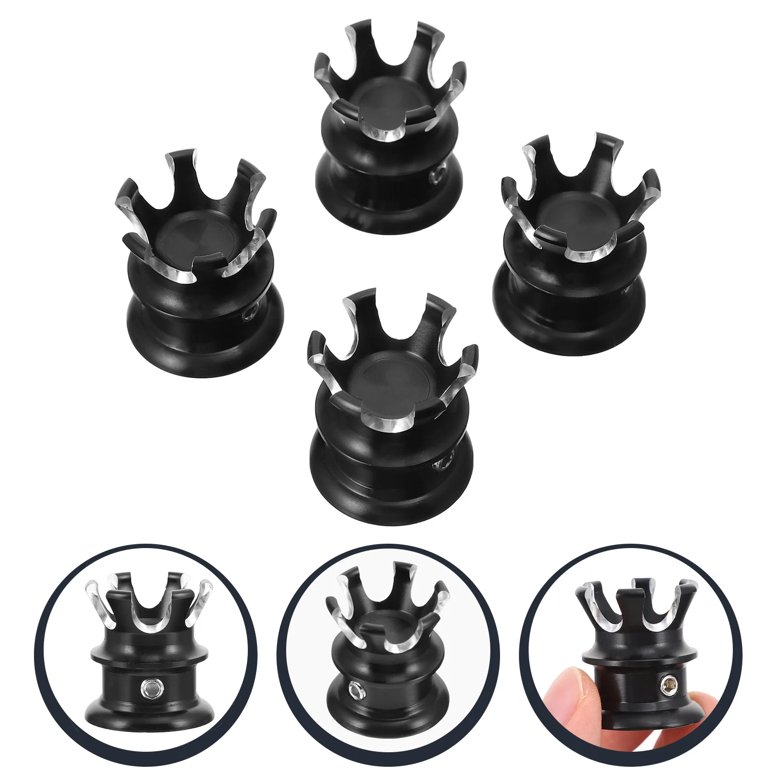 4 Pcs Spiral Engine Screw The Replacement Aluminum Alloy Gas Cover