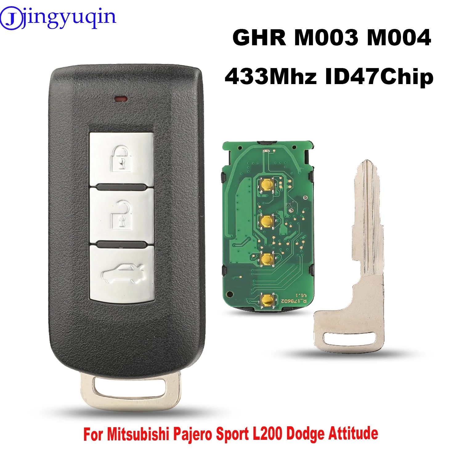 

jingyuqin Remote Car Key GHR M003 M004 433MHz ID47Chip For Mitsubishi Pajero Sport L200 Dodge Attitude