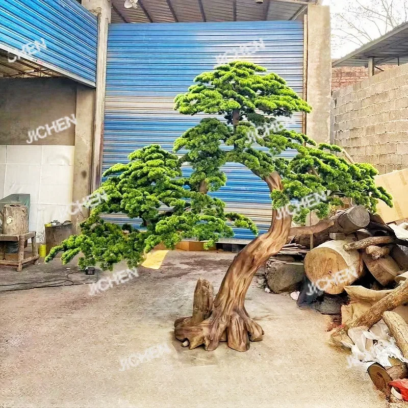 

HZ Simple Wind Simulation Pine Tree Chinese Club Exhibition Hall Decoration Soft Decoration Simulation Tree Ornament