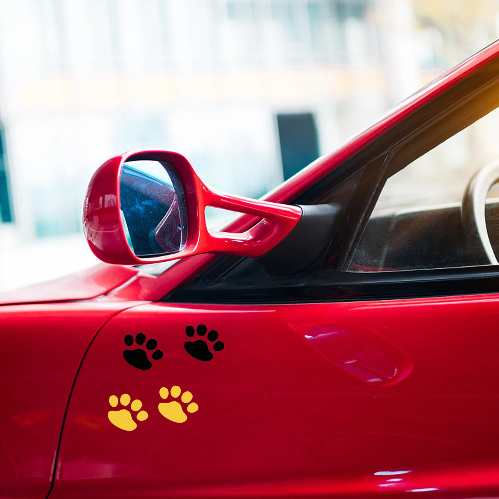 

Car 8 Pairs Animal Footprint Design Waterproof Pvc Stickers For Car Interior Decorations Decorative Stickers Adorable