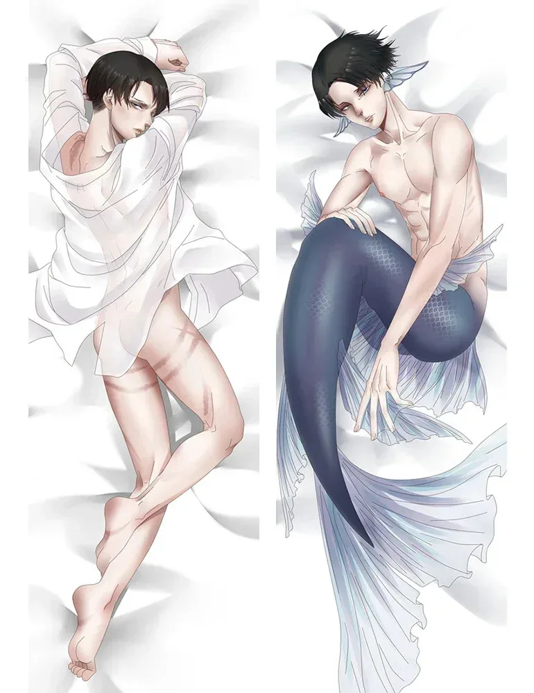 Attack On Titan Anime Pillow Case Eren Jaeger Dakimakura Waifu Otaku Body Decorative Bedding Shingeki No Kyojin Levi Pillowcase