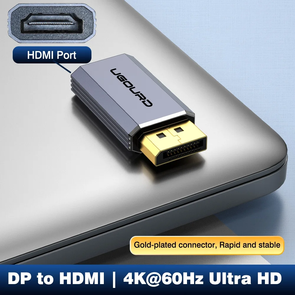UGOURD DisplayPort to HDMI Adapter (DP Male to HDMI Female)