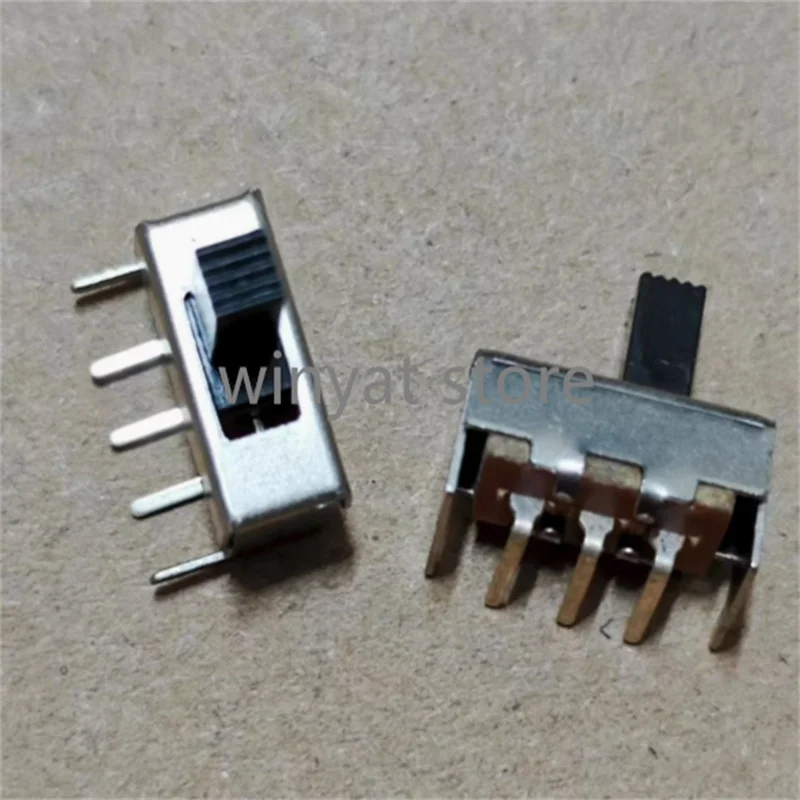 10PCS  Toggle Switch 3PIN 1P2T 90 Degree Curved Needle Slide Switch Handle high SS12F23 SS12F23VG5 5mm