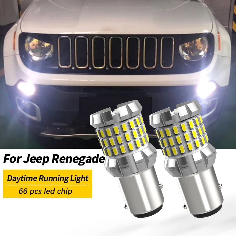 BMTxms 2 sztuki P21/5W Żarówki LED DRL Światła do jazdy dziennej Dla 2015-up Jeep Renegade 12v 1157 led BAY15d Canbus 6000K Xenon White