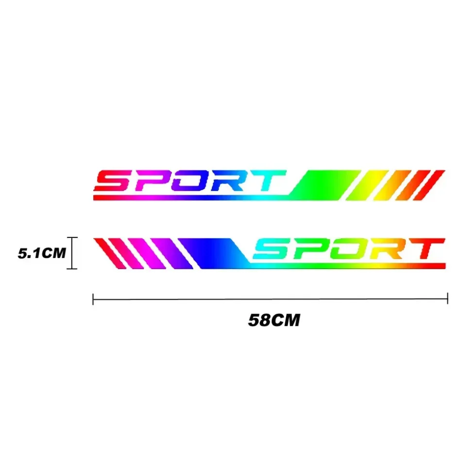 2pcs Car Body Reflective Badge Stickers Universal Car Door Styling Decoration Sport Emblem Decal Auto Exterior Accessories