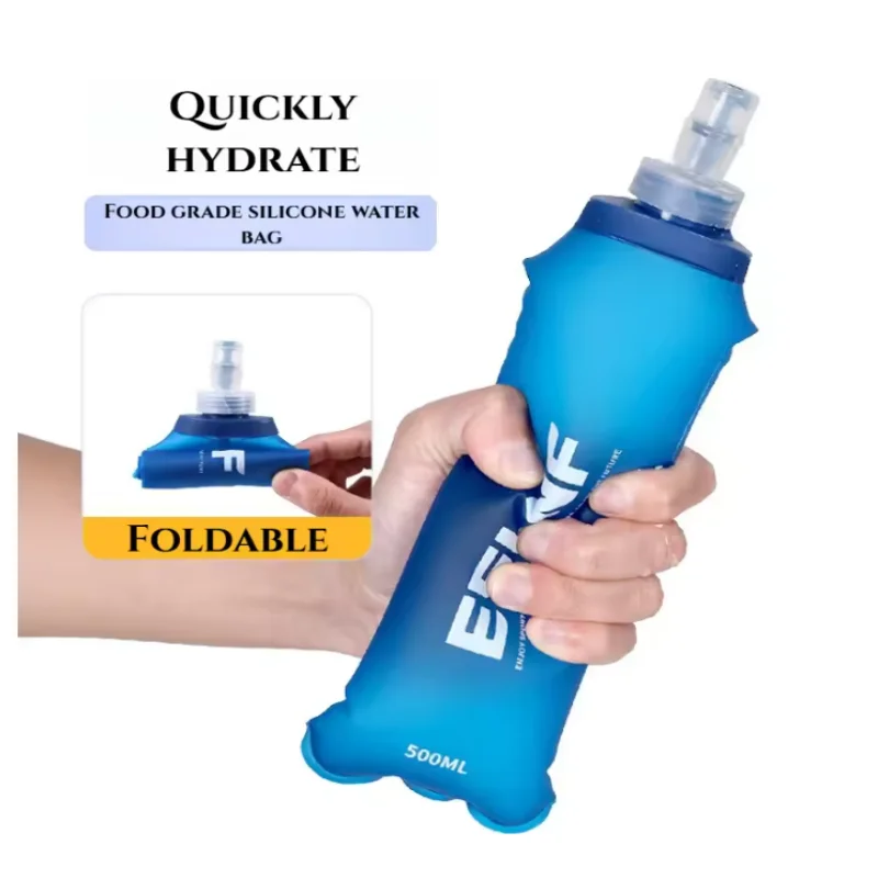 ISURE MARINE 500Ml Sports Mountaineering Cycling Sports Soft Water Bag Portable Outdoor Running Special Soft Water Bottle