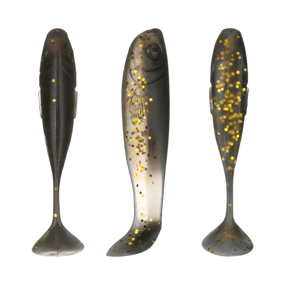 MUKUN 10 teile/los Shad Wurm Weichen Köder T Schwanz Jigging Wobbler Angeln Köder Tackle Bass Pike Aritificial Silikon Swimbait – Detail 2