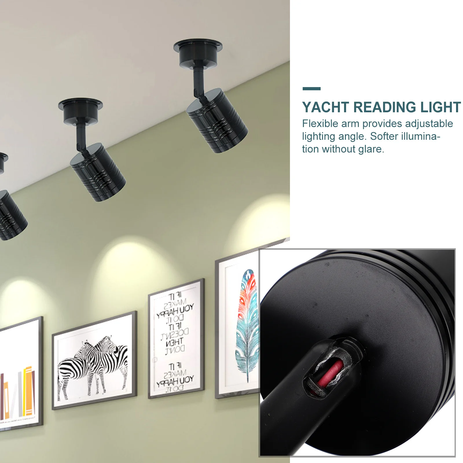 

LED Reading Spotlight 3W Aluminum Anti-Corrosion Swivel Yacht Rv Boat Car Bedside Light Flexible Arm Warm Light