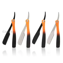 New Manual Folding Shaving Razor Blade Replacement Men ABS Gradient Handle Straight Edge Barber Razor Holder