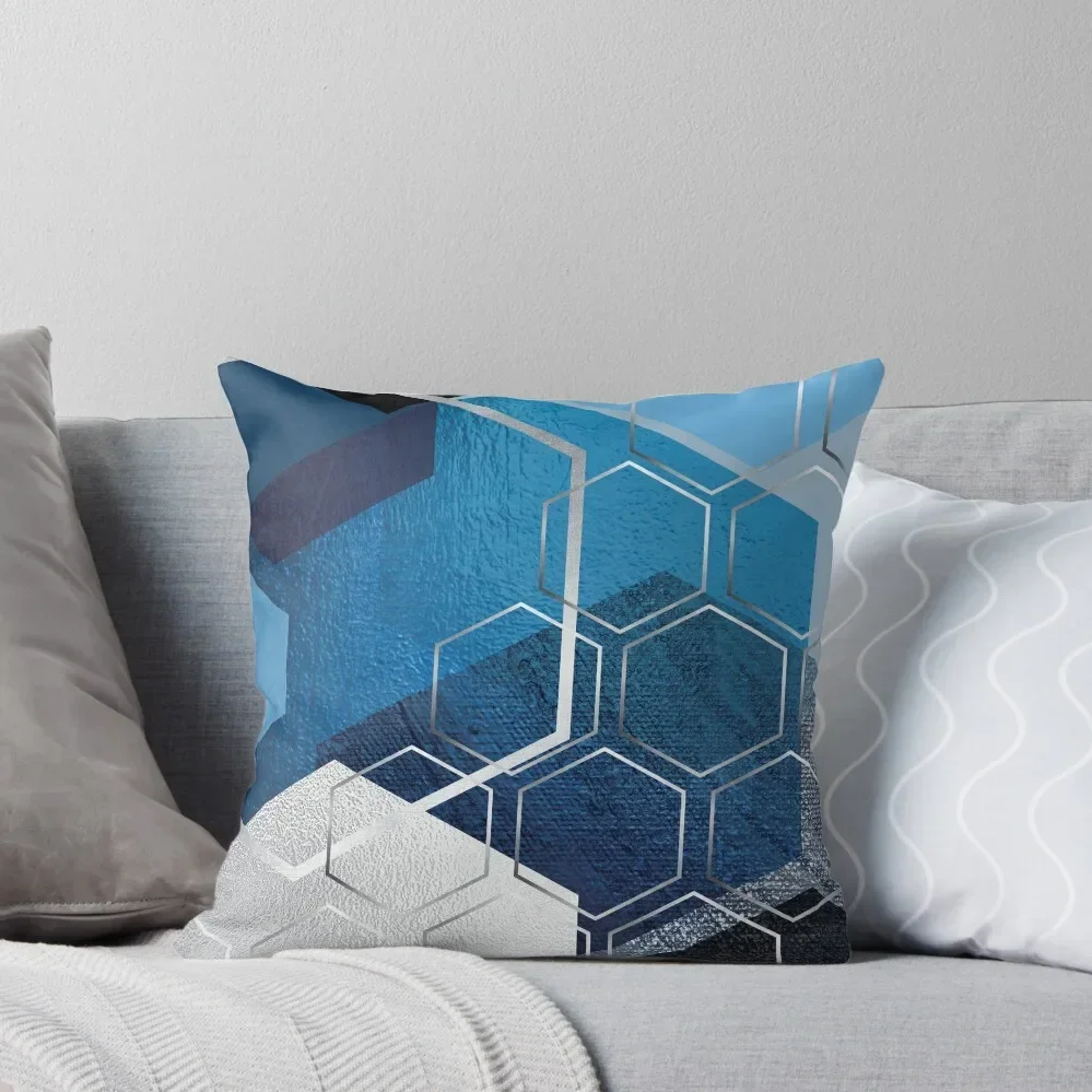 

Blue Hexagonal Geometric Throw Pillow Pillows Aesthetic Pillowcase Cushion Decorative Cushion Pillow