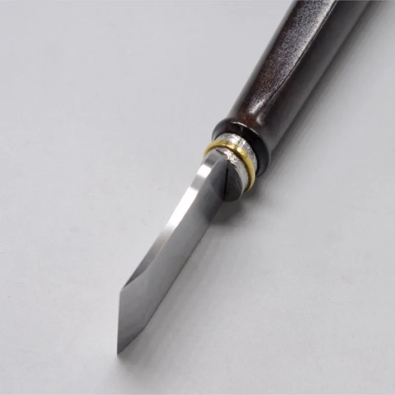 Bowen Leather Cutting Knife M390 Powder Steel Purple Sandalwood Handle Sharp Hand Tool For Leather Craft DIY Skin Cutting