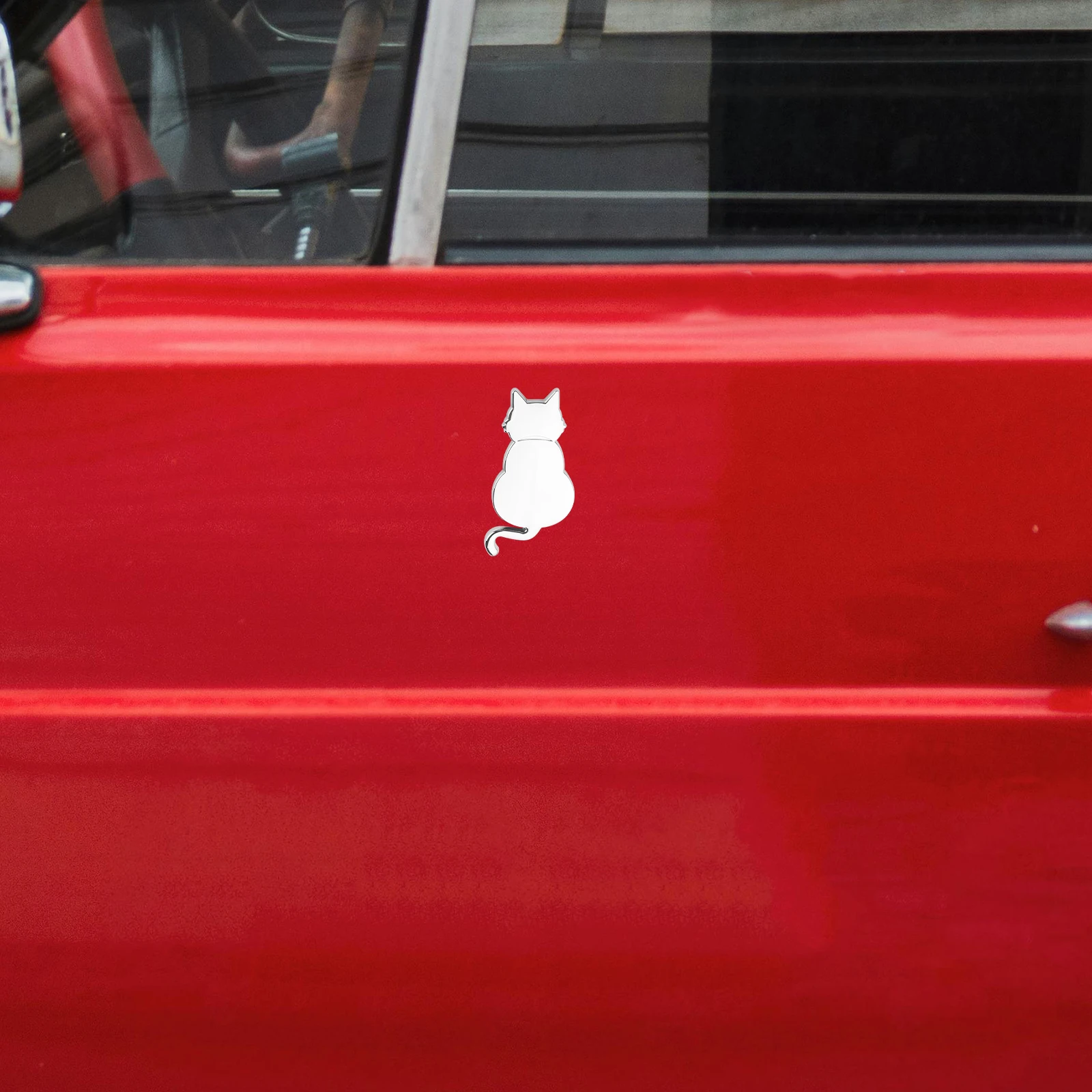 

Car Cat Decoration Stickers Exterior Decals Decorations Badge Front Bumper Auto Animal Silver Metal