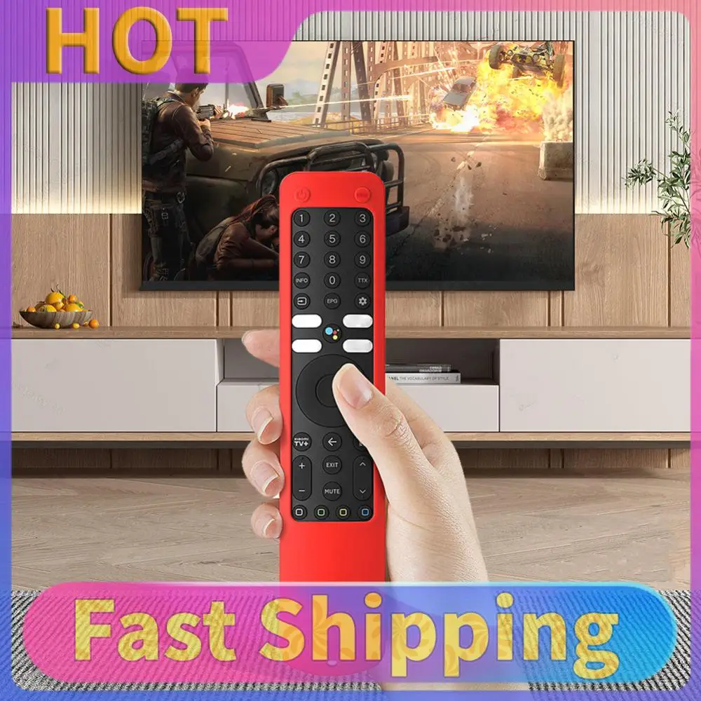 Silicone Case Remote Control Cover Anti-Drop Remote Case Anti-Scratch Protective Cover with Anti-lost Lanyard for Xiaomi XMRM-ML