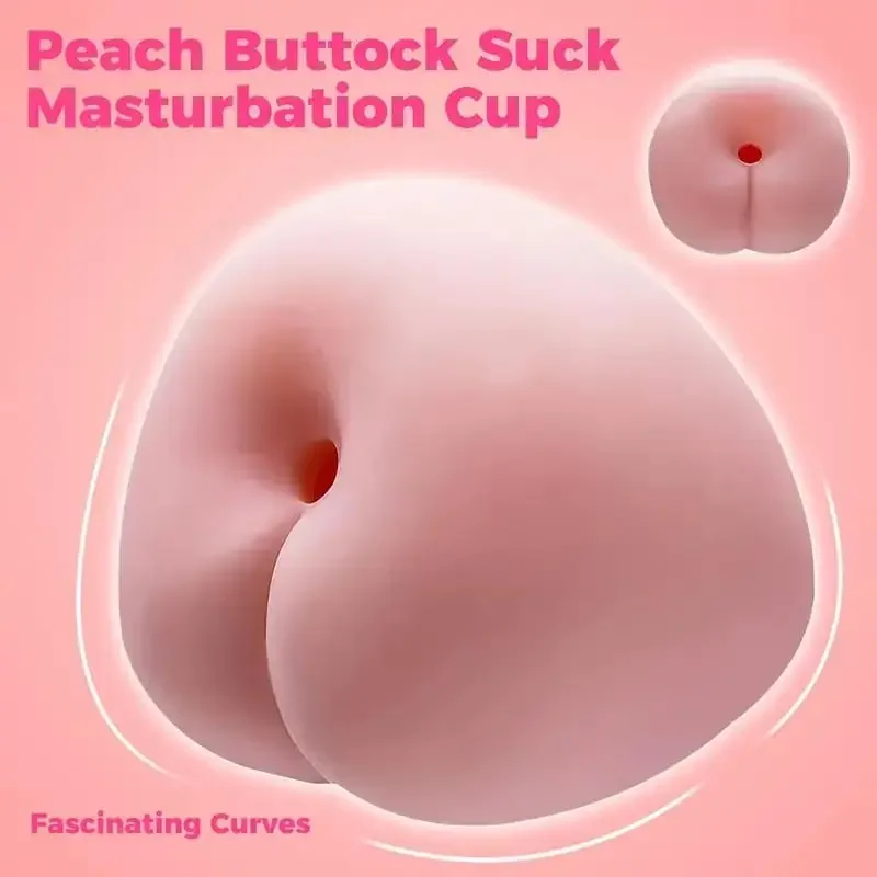 Peach Shaped Male Masturbator Adult Sex Toys for Men, Male Masturbator Sex Dolls,, Portable Silicone Pussy Masturbation Cups