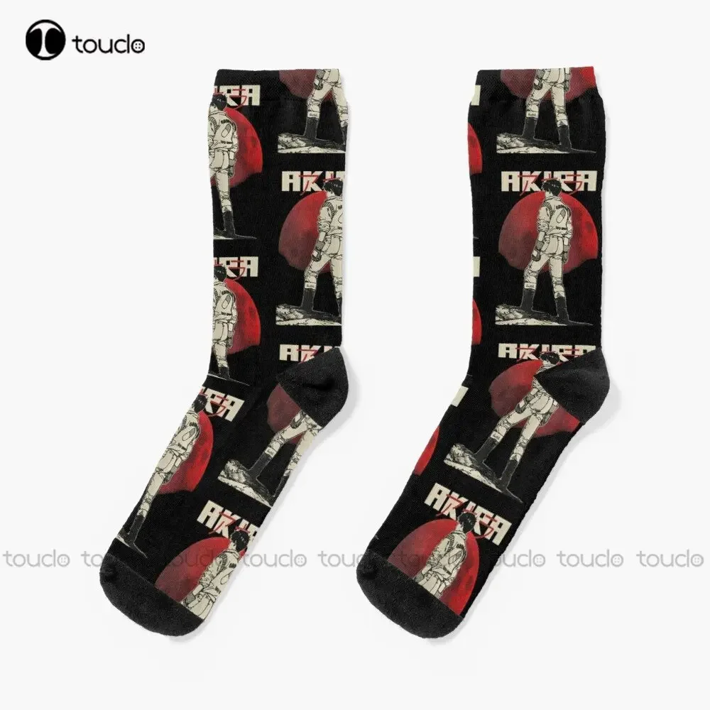 Akira Anime Japan Red Moon Socks Slipper Socks For Men Personalized Custom Unisex Adult Teen Youth Socks 360° Digital Print