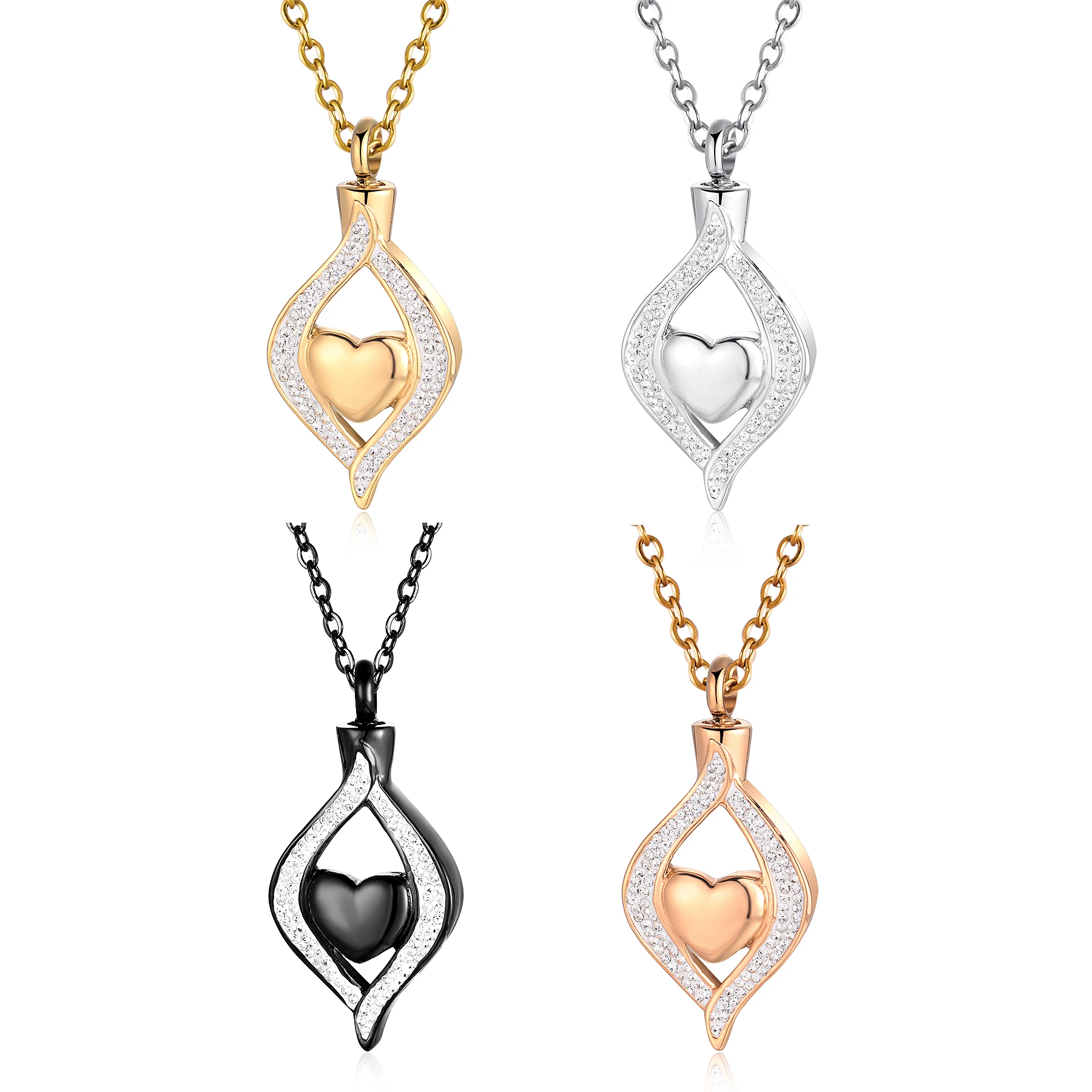 Stainless Steel Cremation Jewelry for Ashes The Eye of My Heart Engravable Keepsake Memorial Jewelry for Urn Necklace Pendant