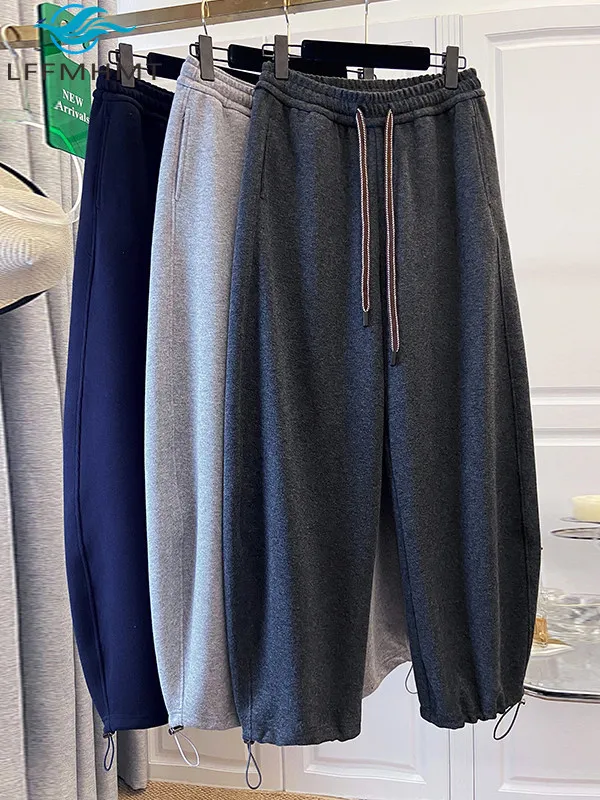 

Женские однотонные повседневные брюки, весенне-осенние модные японские стильные брюки с эластичной резинкой на талии, простые базовые брюки для бега на открытом воздухе, женские