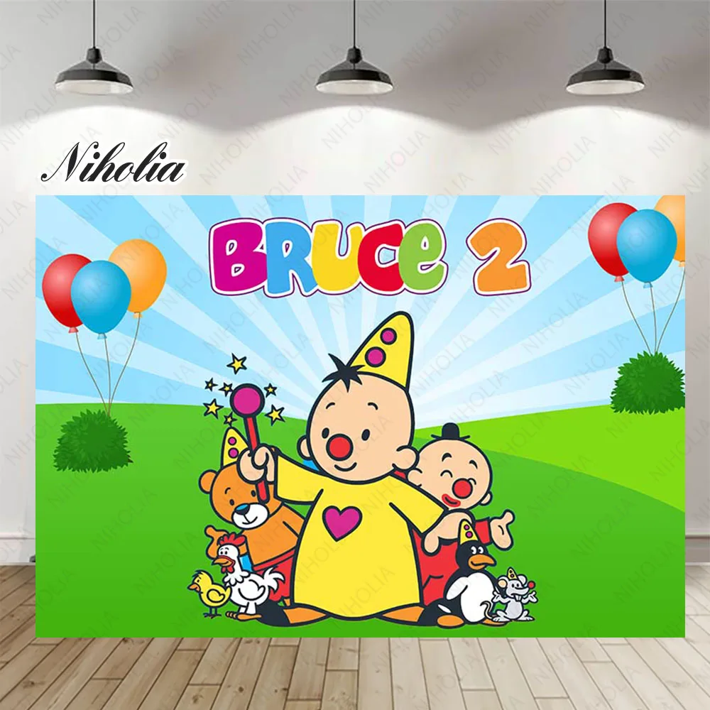 Bumba  Kids Birthday Photo Backdrop Baby Shower Photography Background Clown Circus Stage Custom Vinyl Decor Banner Props