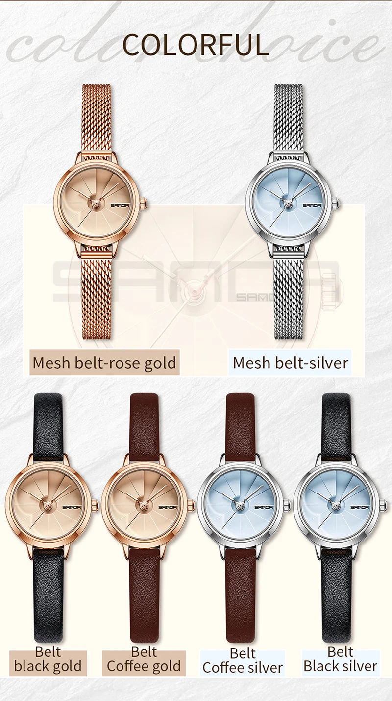 SANDA nuevo 1113 reloj de cuarzo para mujer personalizado y creativo compacto y versátil impermeable reloj de cuarzo para mujer regalo 2025