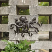 Octopus Key Holder Cast Iron Decorative Rustic Towel Hooks Wall Mounted Heavy Duty Coat Hooks - Image 6