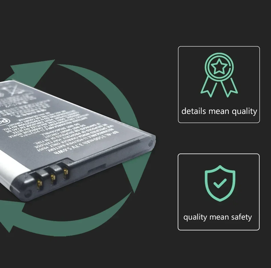 Rechargeable Lithium Battery For Nokia, BP-4L, BP 4L, 1500mAh, N97, E61i, E63, E90, E95, E71, 6650F, N810, E72, E52, E55