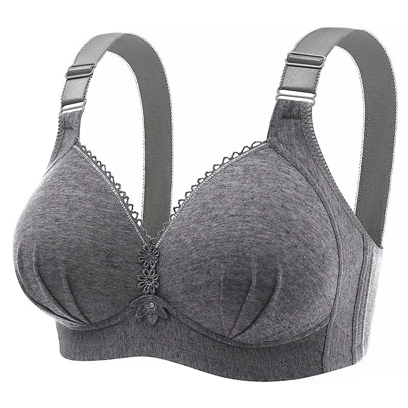 Female Large Size Bras for Women Thin Cup Middle Age Bralette Tops Lingerie Sexy Breathable Gather Underwear Push Up Brassiere