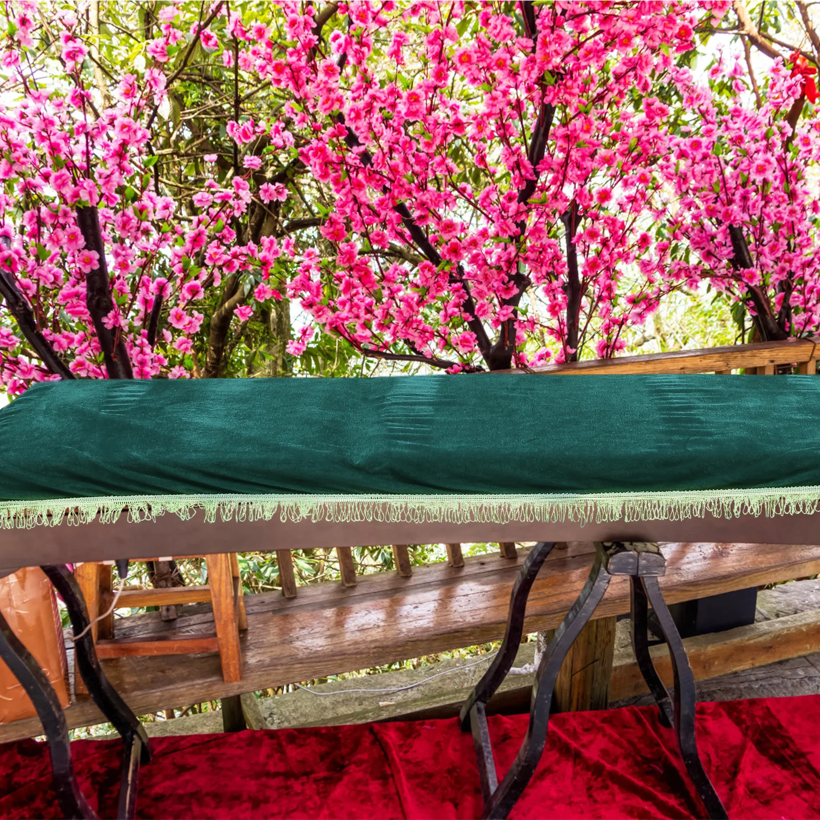 

Luxury Foldable Guzheng Dust Cover Tassel Decorative Cover For Musical Instrument Durable Style Resistant Dirts Covers