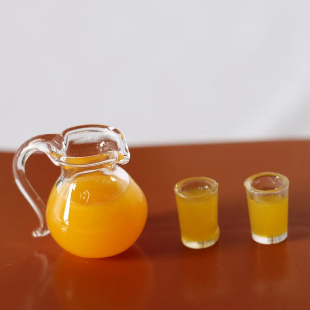 Funny Resin Orange Juice Doll Accessories Drinks Jug Cup 1/12 Scale Mini Doll Accessories Miniature Accessories Kitchen