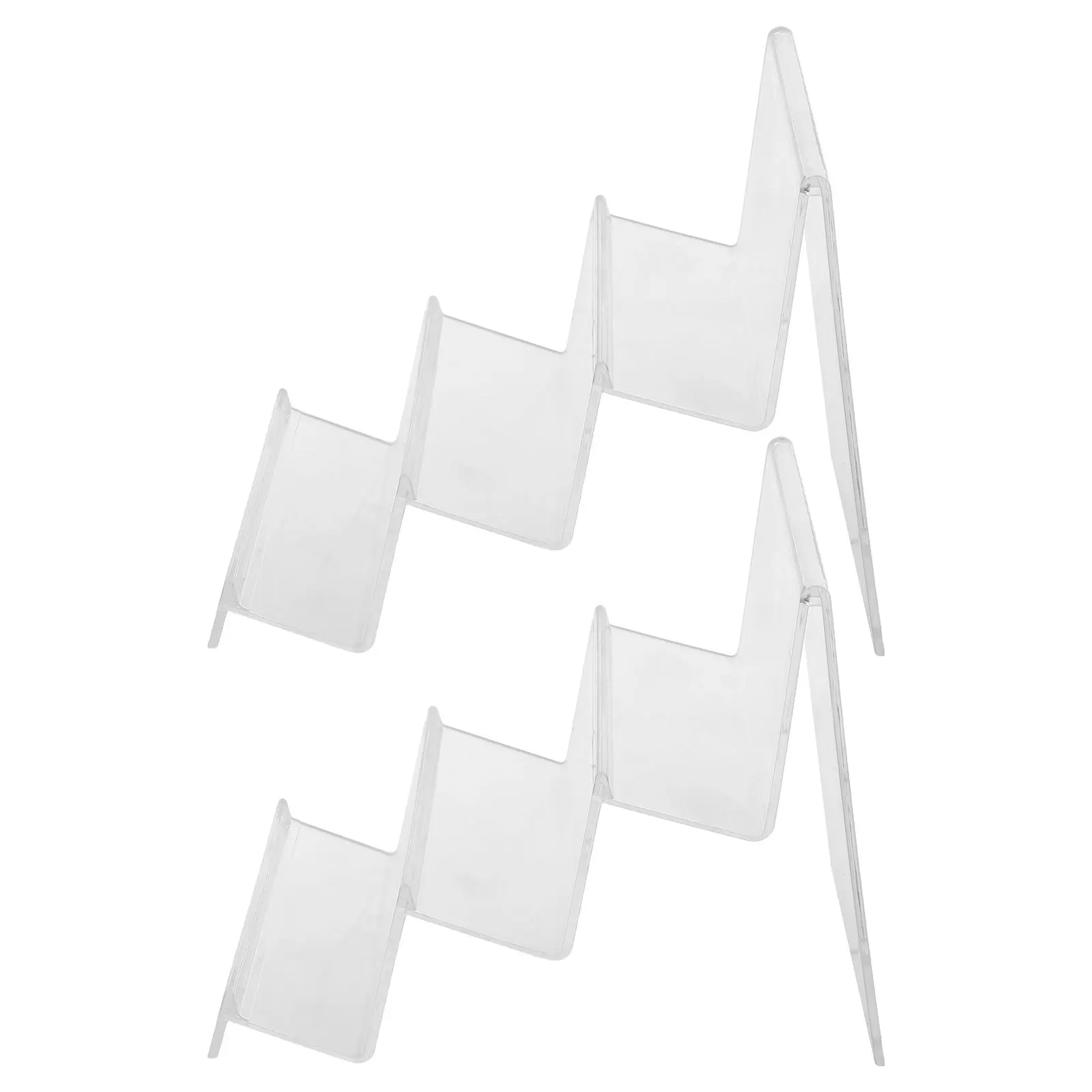 

2Pcs Clear Display Rack Desktop Organizer Multi-Functional Acrylic Stand for Purse Wallet Glasses Jewelry Riser Shelf Home