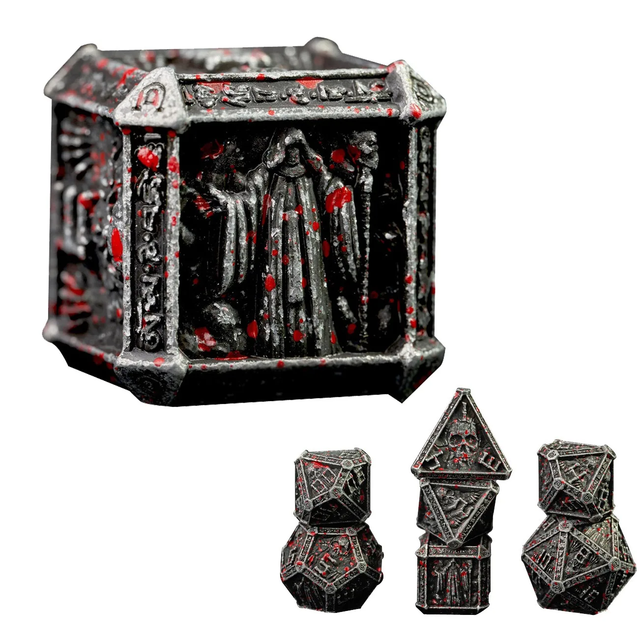 7pcs/set Metal Wizard Dice DND Running Group Dungeons & Dragons Game Role-playing Dice Set Solid Polyhedral Dice Game Accessorie