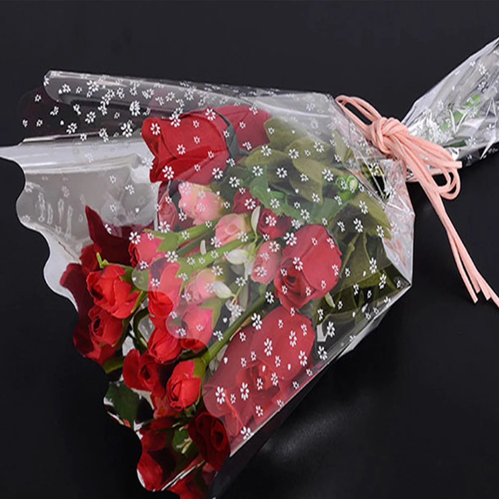

100pcs Flower Packaging Bag Fresh Flowers Wrapping Paper Dried Valentine Decor Packing Gift Box Craft Supplies