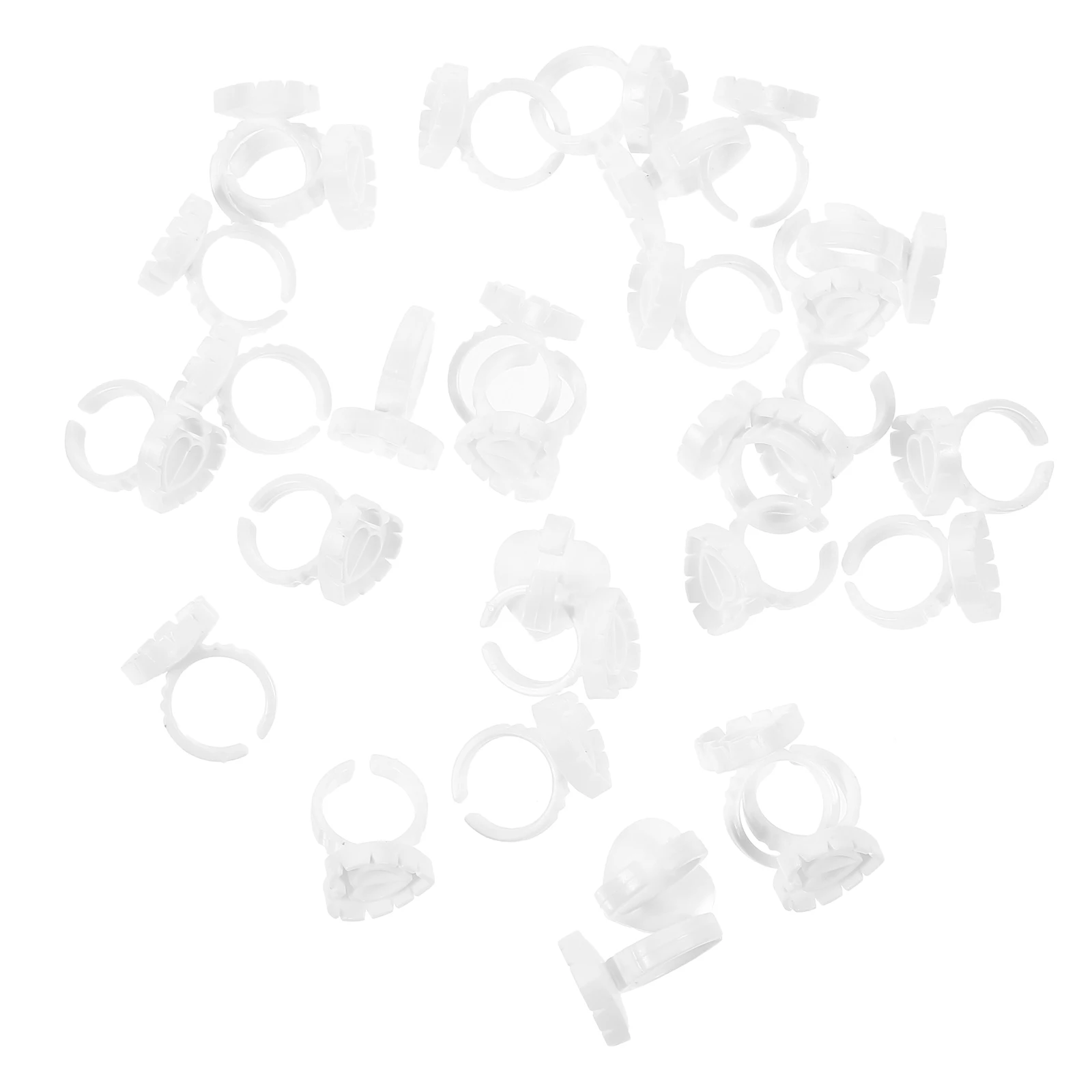 100 個白まつげ接着剤リングプラスチック顔料カップホルダーまつげエクステンション用小型サイズ理想的なサロン美容ツール